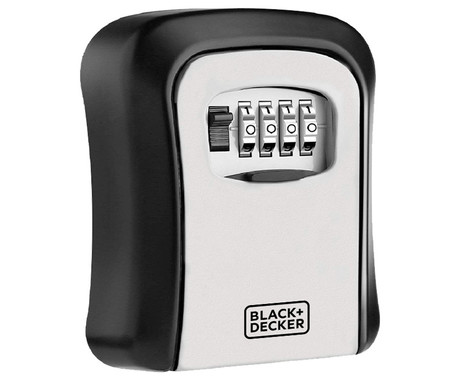 BLACK+DECKER sef za ključe s ključavnico, 4 številke, trpežna izdelava, kovina, 12x9x4cm