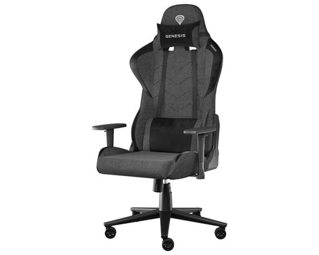 GENESIS NITRO 550 G2 gaming / pisarniški stol, ergonomski, nastavljiva višina / naklon, zibanje, 2x blazina, kolesa CareGLide™, siv