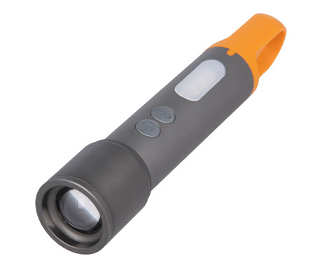 TRAVELER ročna LED svetilka, 500 lumnov, 9 načinov svetenja, ZOOM funkcija, priloženi filtri, 1200mAh polnilna baterija, IP44 vodoodpornost, USB Type-C, karabin