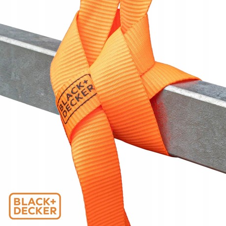 BLACK+DECKER trak z ragljo trak za pripenjanje, 5m, do 350KG, najlon, oranžna, črna