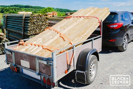 BLACK+DECKER trak z ragljo trak za pripenjanje, 5m, do 350KG, najlon, oranžna, črna
