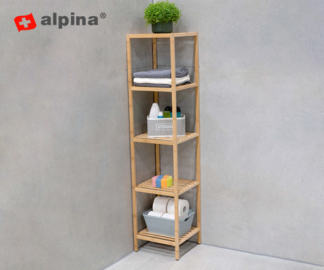 ALPINA kopalniški regal, bambus, 5 nivojev, 141x33x32cm