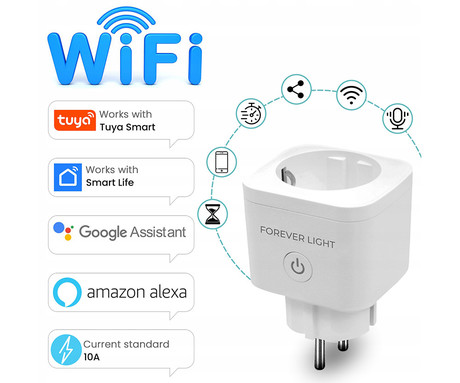 EOL - FOREVER FLSP16A pametna WiFi električna vtičnica, 3840W, 16A, brezplačna aplikacija, Android + iOS, bela