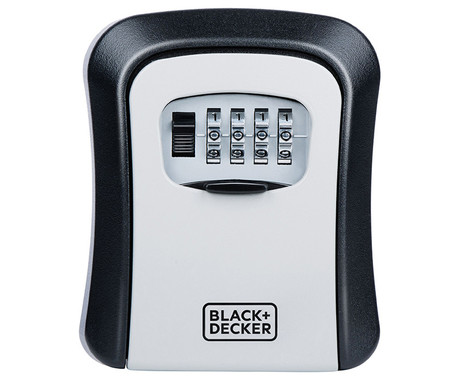 BLACK+DECKER sef za ključe s ključavnico, 4 številke, trpežna izdelava, kovina, 12x9x4cm