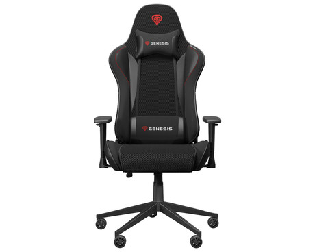 GENESIS NITRO 440 G2 Mesh gaming / pisarniški stol, ergonomski, nastavljiva višina / naklon, zibanje, 2x blazina, kolesa CareGLide™, tkanina SensiMesh™, črn