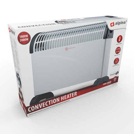 ALPINA električni konvektorski grelnik / radiator, moč 2000 W, 3 stopnje gretja, termostat, bel