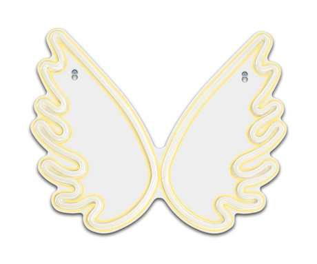 FOREVER Wings NEON LED luč, dekorativna, prilagodljiva svetlost, napajanje na USB, stikalo za vklop / izklop, bela, rumena