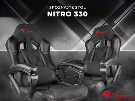 EOL - GENESIS gaming stol NITRO 330, ergonomski, črn