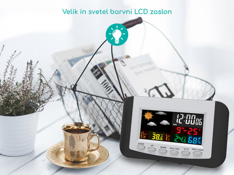 EOL - OMEGA OWS03 brezžična vremenska postaja, velik BARVNI prikaz, alarm, vremenska napoved