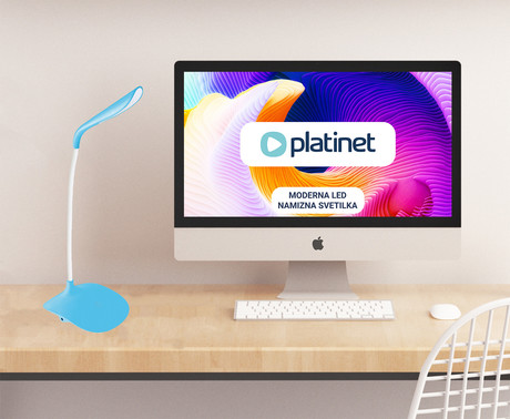 EOL - PLATINET PDL01 namizna LED svetilka, delovanje na dotik, 3 stopnje osvetlitve, modra