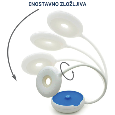 EOL - PLATINET PDL03 namizna LED svetilka, delovanje na dotik, 3 stopnje osvetlitve, možnost uporabe kot kresnička, belo-modra
