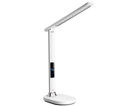 PLATINET PDL081D namizna LED svetilka, 700 lumnov, 9W/13W, na dotik, ura/alarm/temperatura, bela