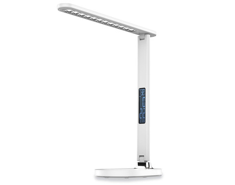 PLATINET PDL081D namizna LED svetilka, 700 lumnov, 9W/13W, na dotik, ura/alarm/temperatura, bela