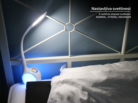 PLATINET PDL20BAT namizna in nočna svetilka, LED, vgrajena baterija, na dotik, bela