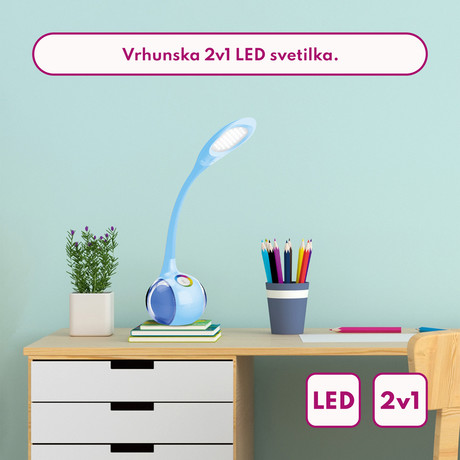 PLATINET PDL20 namizna LED + nočna svetilka, upravljanje na dotik, 3 stopnje osvetlitve, modra