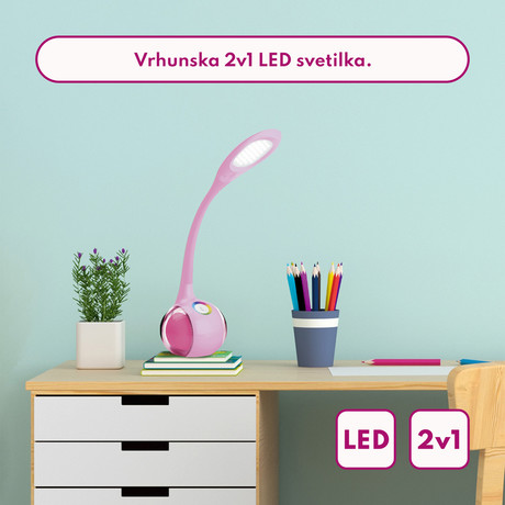 PLATINET PDL20 namizna LED + nočna svetilka, upravljanje na dotik, 3 stopnje osvetlitve, roza (pink)