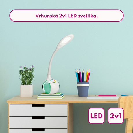 PLATINET PDL20 namizna LED + nočna svetilka, upravljanje na dotik, 3 stopnje osvetlitve, bela