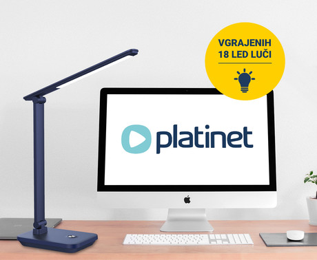 PLATINET PDL6731 namizna LED svetilka, vgrajena polnilna baterija, delovanje na dotik, modra