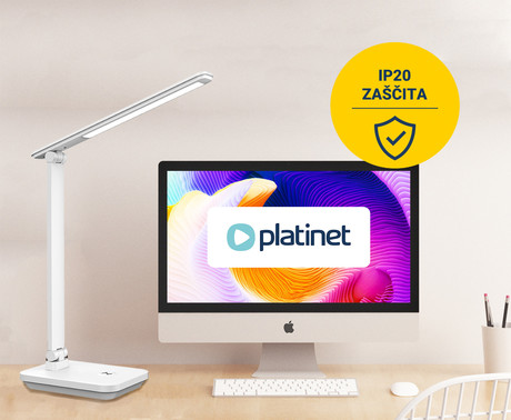 PLATINET PDL6731 namizna LED svetilka, vgrajena polnilna baterija, delovanje na dotik, bela