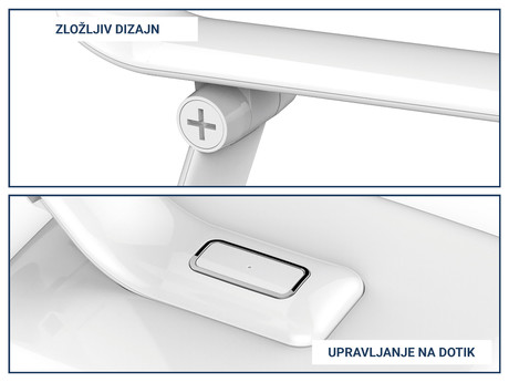 PLATINET PDL70 namizna LED + nočna svetilka, upravljanje na dotik, USB polnilec, bela