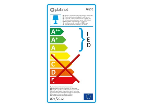 PLATINET PDL70 namizna LED + nočna svetilka, upravljanje na dotik, USB polnilec, bela