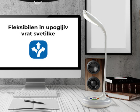 EOL - PLATINET PDLQ11 namizna LED svetilka na dotik, RGB osvetlitev, upogljiva, bela