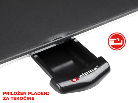 ALPINA Teppanyaki GRILL električna žar plošča, 1800W, 70x23cm