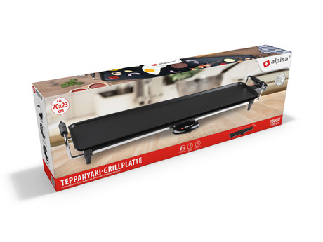 ALPINA Teppanyaki GRILL električna žar plošča, 1800W, 70x23cm