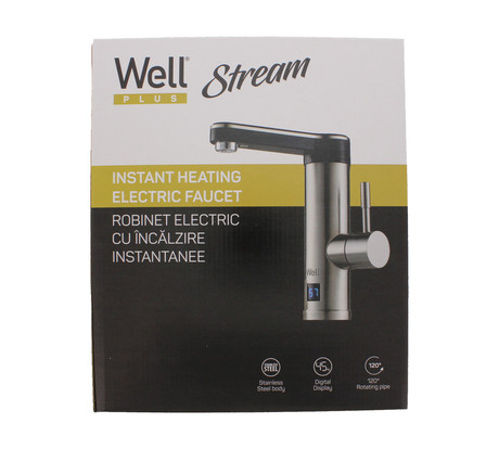 Električna grelna pipa WELL STREAM, topla/vroča voda v 5s, priklop lahko pod koritom/umivalnikom