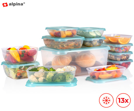 ALPINA komplet posod za shranjevanje živil in hrane, 13x posoda, plastika