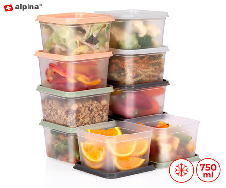 ALPINA komplet posod za shranjevanje živil in hrane, 10x posoda, 750ml, plastika