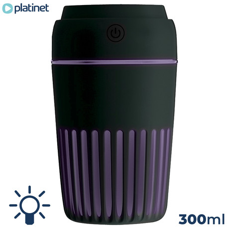 EOL - Platinet PMAH vlažilec zraka + LED  lučka/osvetlitev, črne barve