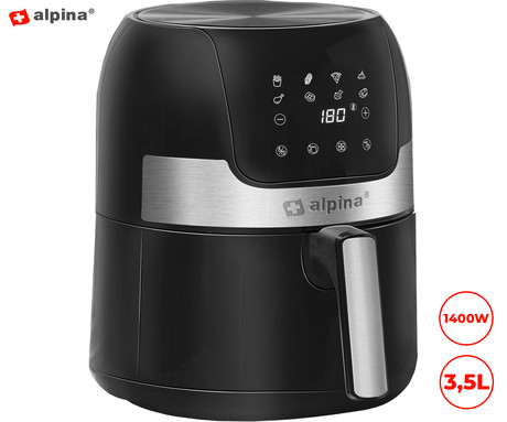 ALPINA cvrtnik/friteza na vroč zrak, XL, 3.5L, brez olja, 80% manj maščob, 1400W, digitalen