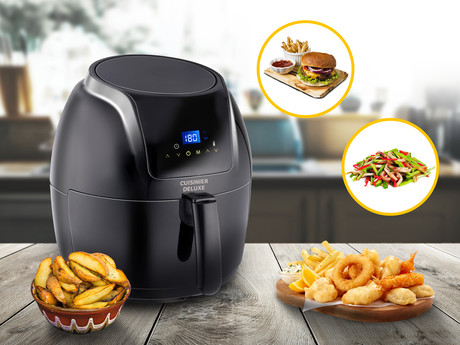 EOL - CUISINIER DELUXE cvrtnik/friteza na vroči zrak, XXL, 5L, brez olja-80% manj maščob, 1600-1800W, digitalen, 5216