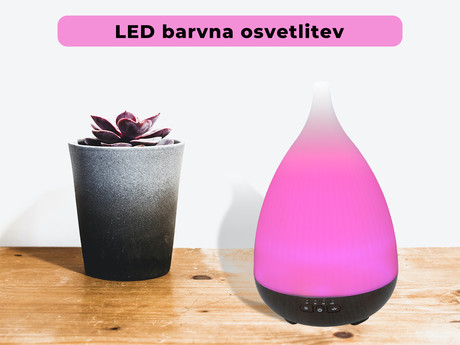 EOL - GRUNDIG vlažilec zraka in razpršilec eteričnih olj + home SPA) + LED ambientna osvetlitev v 6. barvah, spodnji del imitacija lesa, timer, USB kabel