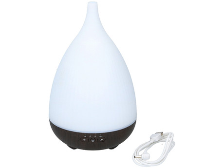 EOL - GRUNDIG vlažilec zraka in razpršilec eteričnih olj + home SPA) + LED ambientna osvetlitev v 6. barvah, spodnji del imitacija lesa, timer, USB kabel
