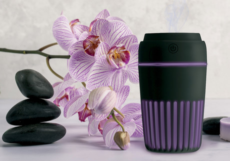 EOL - Platinet PMAH vlažilec zraka + LED  lučka/osvetlitev, črne barve