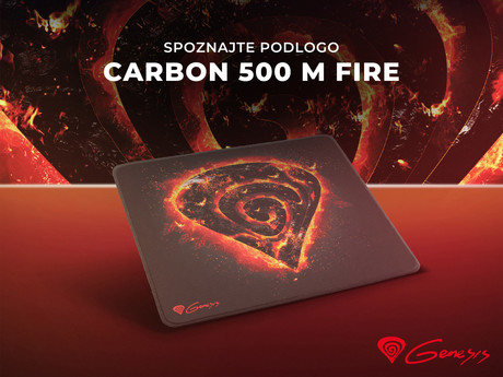 GENESIS Gaming podloga CARBON 500 M FIRE, vodoodporna, zaščiteni robovi, 300X250mm