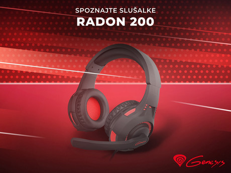 EOL - GENESIS Radon 200 Gaming / Chat naglavne slušalke z mikrofonom, 7.1 virtualni zvočni sistem, LED osvetlitev, pleten USB kabel