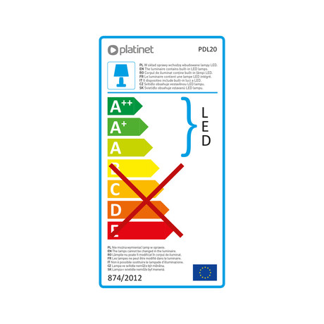 PLATINET PDL20 namizna LED + nočna svetilka, upravljanje na dotik, 3 stopnje osvetlitve, črna