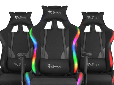 GENESIS gaming stol TRIT 600 RGB, ergonomski, RGB LED osvetlitev, popolnoma nastavljiv