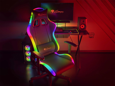 GENESIS gaming stol TRIT 600 RGB, ergonomski, RGB LED osvetlitev, popolnoma nastavljiv