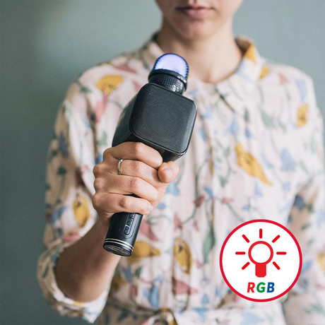 EOL - FOREVER BMS-400 Mikrofon & Zvočnik, Bluetooth, USB, microSD, AUX-in, ECHO način, modulacija glasu, KARAOKE, RGB osvetlitev, črn