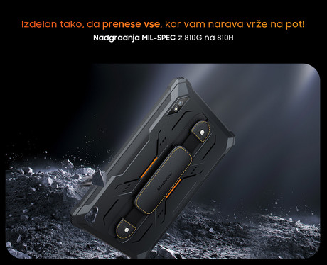 Blackview TAB ACTIVE 8 PRO robusten tablični računalnik, 10.36", 4G-LTE, 8GB+256GB, IPS 2.4K, Android 13, WiFi, Bluetooth, GPS, priložen pas in pisalo, rugged, oranžen (Black Orange)