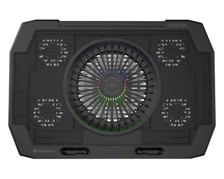 GENESIS OXID 850 RGB hladilno stojalo / podstavek za prenosnike do 17.3'', 6 naklonov, RGB LED osvetlitev, 5 ventilatorjev, črno