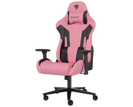 GENESIS NITRO 720 gaming stol, ergonomski, nastavljiva višina / naklon, 3D nasloni za roke, kolesa CareGlide™, roza črn