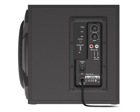 GENESIS HELIUM 800 BT računalniški zvočniki, STEREO 2.1, 60W RMS, RGB LED osvetlitev, Bluetooth 5.0, kontrolna plošča, daljinski upravljalnik, črni