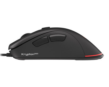 GENESIS KRYPTON 200 gaming miška, 6400DPI, RGB LED osvetlitev, 6 gumbov, spomin, programska oprema, Plug & Play, črna