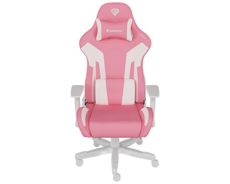 GENESIS NITRO 710 gaming stol, ergonomski, nastavljiva višina / naklon, 2D nasloni za roke, kolesa CareGlide™, roza bel