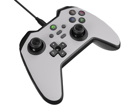 GENESIS MANGAN 300 žični igralni plošček / gamepad, 19 gumbov, vibriranje, LED osvetlitev, Windows / Android / Nintendo / Asus / Steam, USB Type-C, + prednja plošča, + torbica, bel (Howlite White)